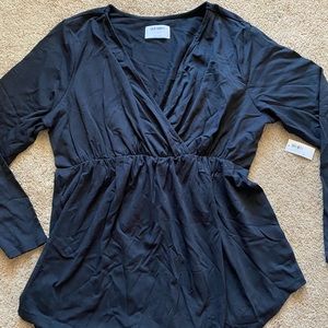 Brand new black long sleeve XL maternity shirt